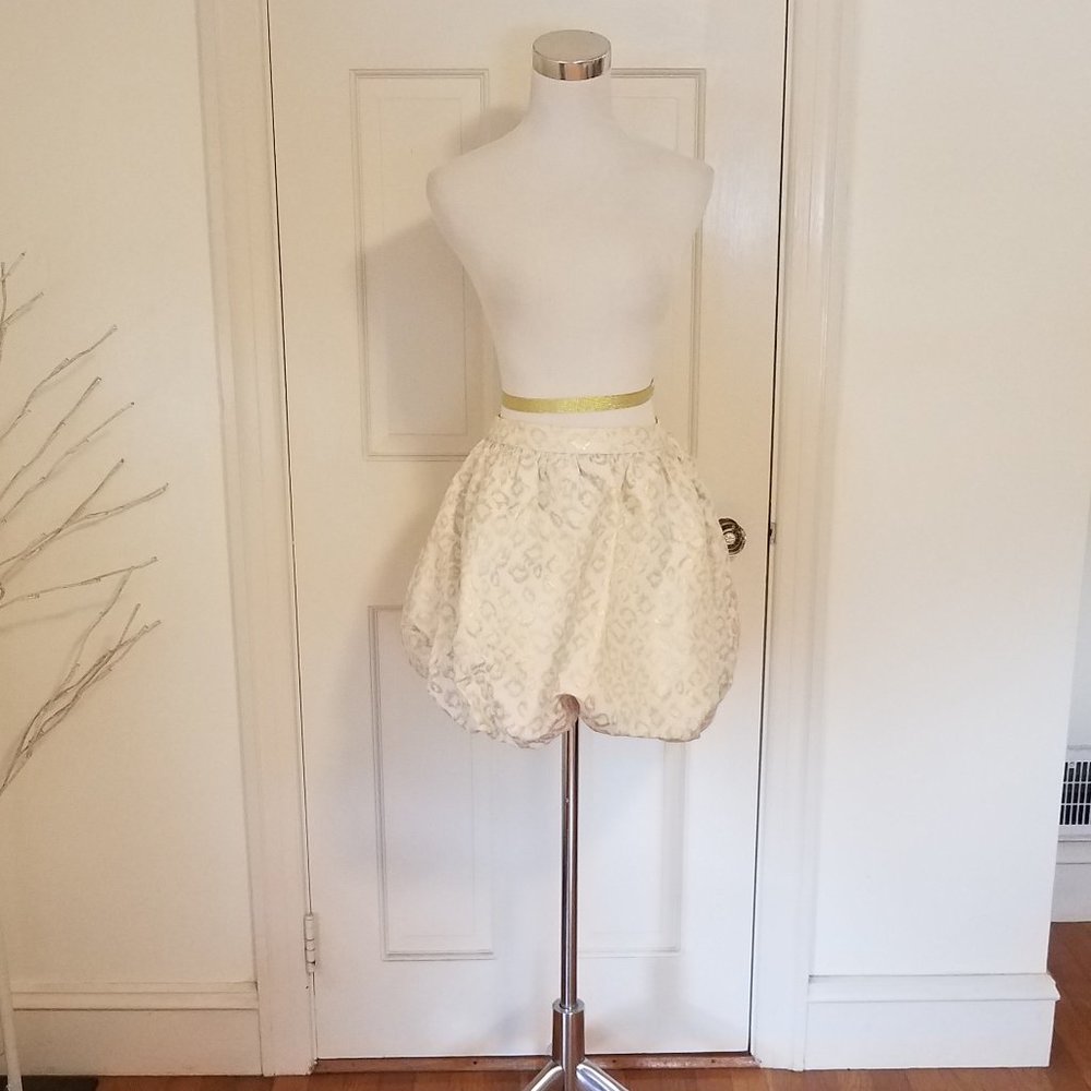NWT Lilly Pulitzer Leah Animal Print Gold Dazzle Leopard Bubble Skirt sz 8 $128